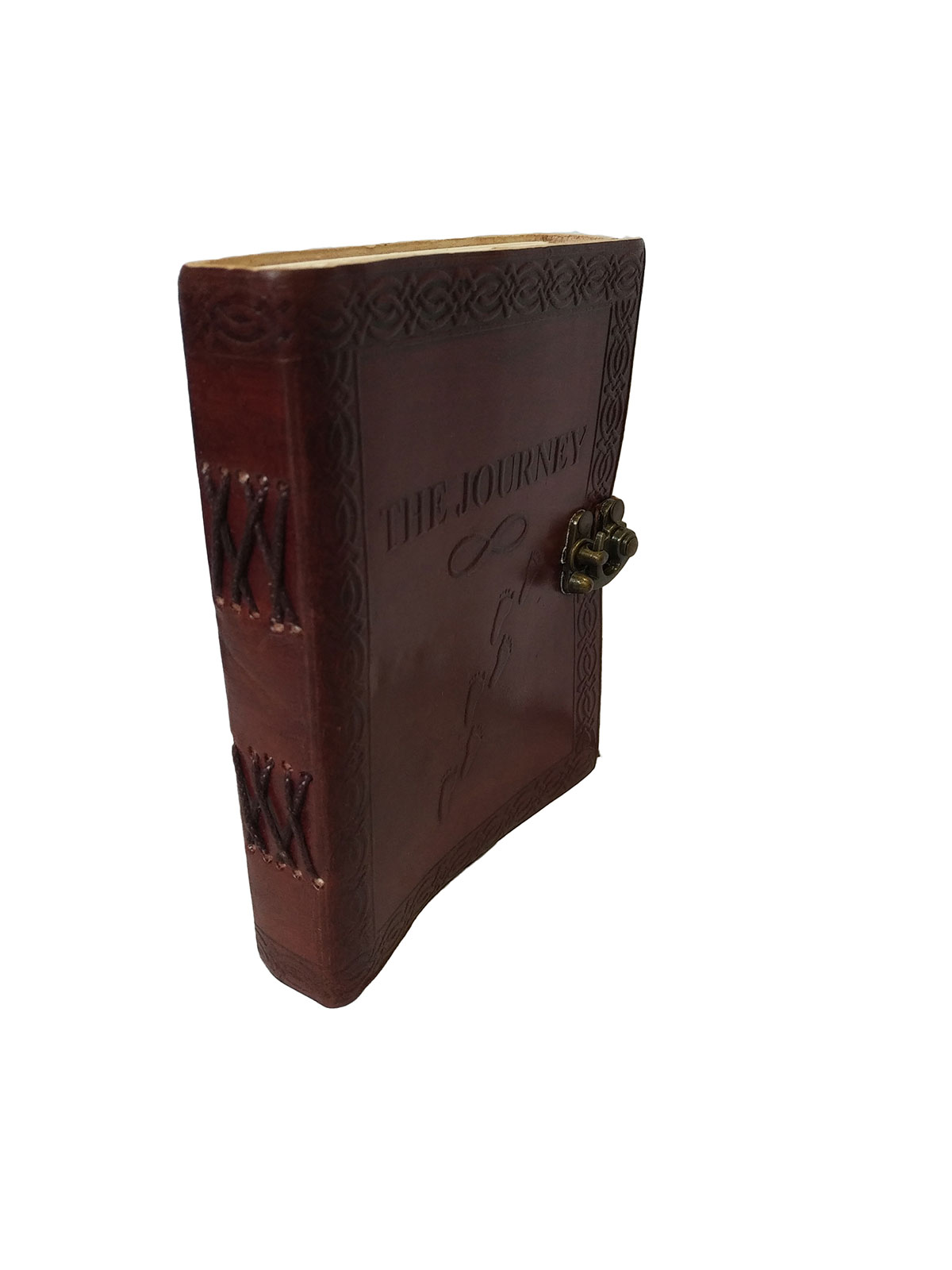 Embossed Personal Brown Diary Genuine Leather Schedule Planner Notebook 